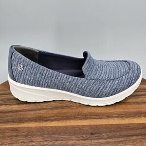 Bzees Shoes Womens 8 M Blue White Get Movin Slip On Comfort Loafers Sneakers